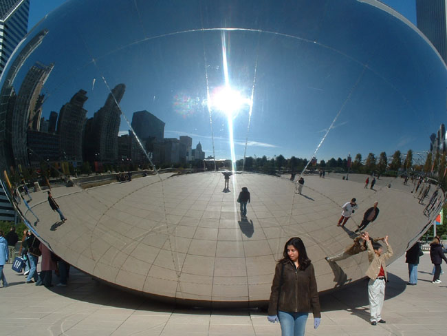 Sharmin in front of the Bubble